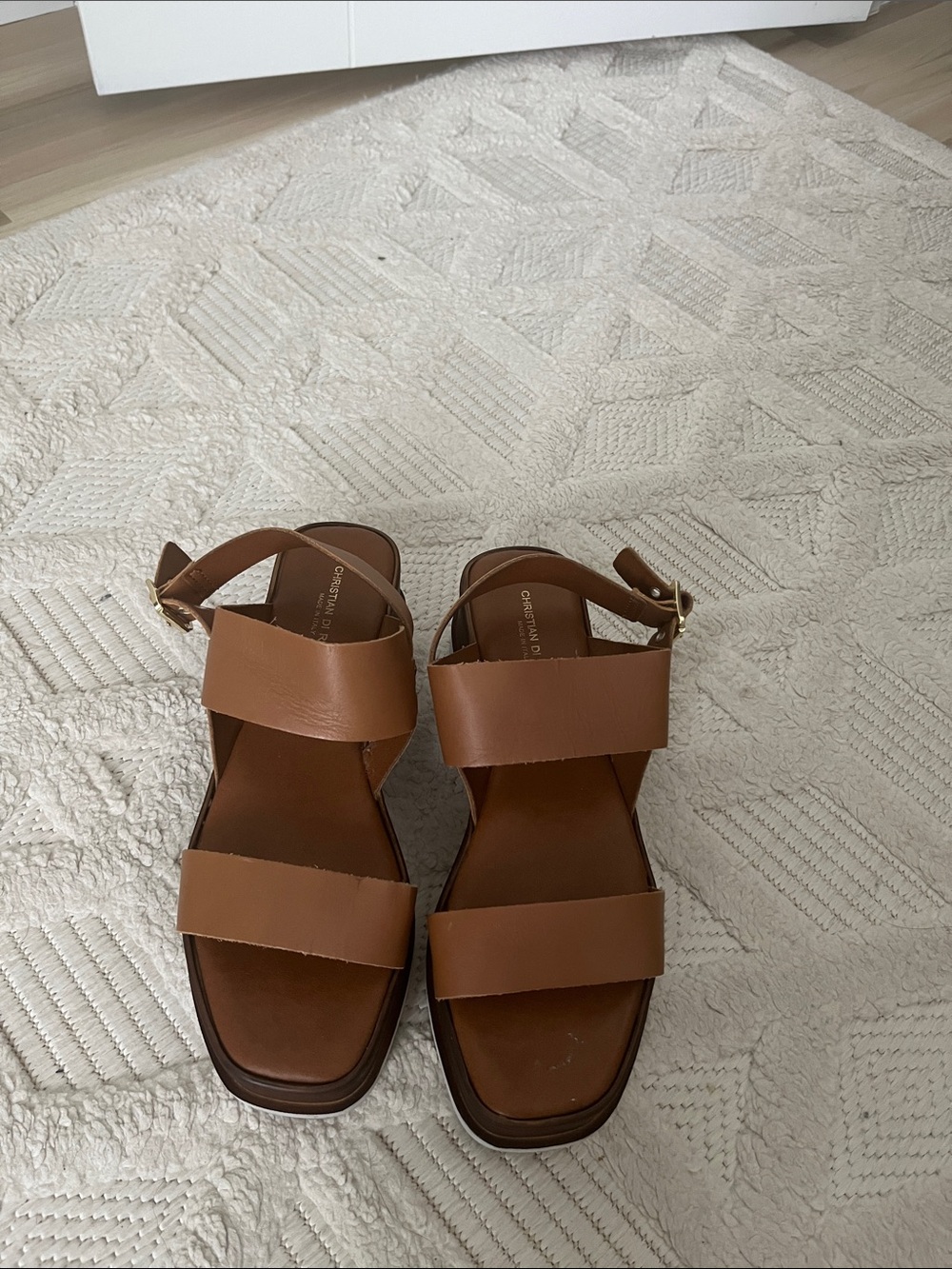 Christian Di Riccio genuine leather platform sandals